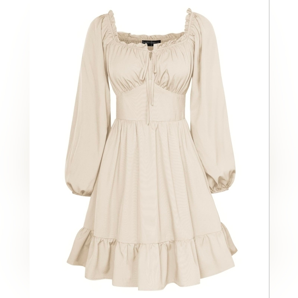Corset Dress Long Lantern Sleeve Off The Shoulder Mini Dress